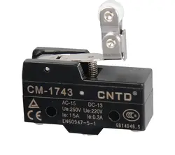 میکروسوئیچ زبانه کوتاه  قرقره دار تاشو مدل CM-1743  برند : CNTD