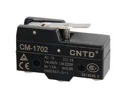 میکروسوئیچ  زبانه کوتاه بدون قرقره مدل CM-1702  برند : CNTD