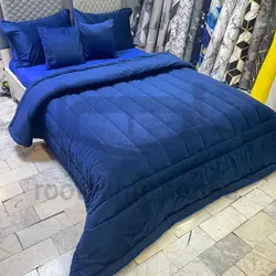 روتختی مخمل کالیفرنیا سرمه ای آبی نفتی یکنفره و دونفره کد 11009