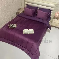 روتختی مخمل کالیفرنیا بنفش بادمجونی یکنفره و دونفره کد 11007