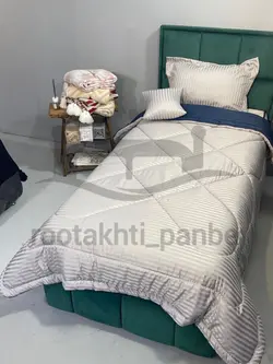 روتختی ساده هتلی یکنفره سرمه ای و طوسی روشن کد 11002