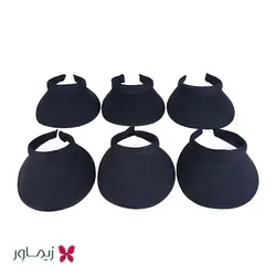 کلاه آفتابگیر نقاب طرح تلی مشکی - بسته 12 عددی