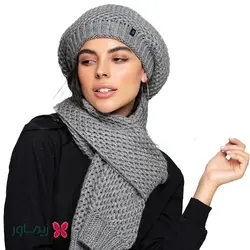 ست کلاه و شال گردن بافتنی سام کد 423 - بسته 6 عددی