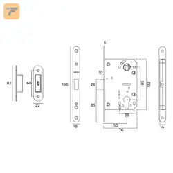 قفل مگنتی فانتونی مدل IN2083550 سایز 50 میلی متر نقره ای