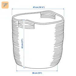 سبد لباس ایکیا مدل TJABBIG سایز 43×47 سانتی متر