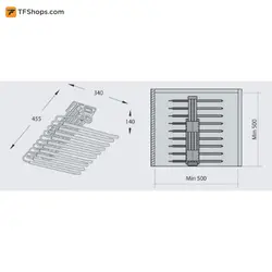 رک جای شلوار سقفی یک طرفه فرنچ استایل فانتونی مدل J943 طوسی