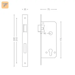 قفل سوئیچی بهریزان مدل ML458M-2 سایز 45 میلی متر مشکی
