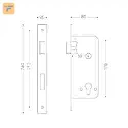 قفل سوئیچی بهریزان مدل ML458M-2 سایز 45 میلی متر مشکی