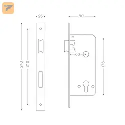 قفل سوئیچی بهریزان مدل ML458M-2 سایز 45 میلی متر مشکی