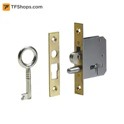 قفل درب کشویی راست بازشو هتیچ مدل 9102559R سایز 22 میلی متر طلایی براق