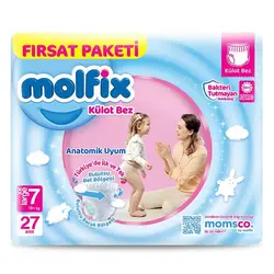 پوشک مولفیکس شورتی سایز 7 بسته 27 عددی molfix