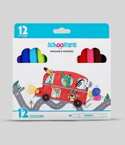 ماژیک نقاشی 12 رنگ جامبو اسکول فنز | schoolfans