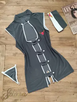 ست کاستوم فانتزی مهماندار هواپیما زنانه کد 9910 سایز L.XL فوق‌العاده خاص