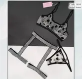 ست 3 تکه شورت، سوتین و بند جوراب فنردار فانتزی زنانه Kenzo 1610 سایز L,XL