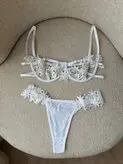 ست شورت و سوتین فانتزی زنانه اپلیکه دار فنردار، تکه دوزی شده کد 9044