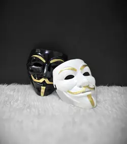 نقاب فیس کامل مردانه مدل Anonymous از جنس لاتکس سخت فشرده‌ای با کیفیت عالی