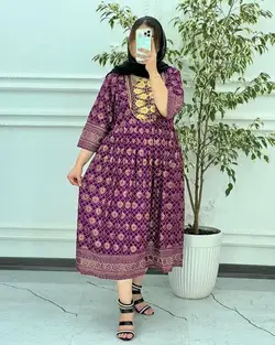 ساحلی طلاکوب خامه دوزی کورتای 4123 - آراد فشن