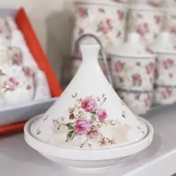 خرماخوری حلوا خوری سرامیکی سولکاسا گلدار صورتی solecasa