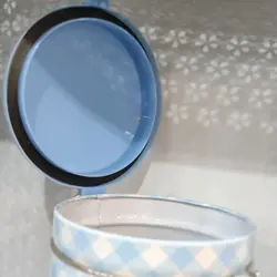 بانکه تکی استوانه‌ای طرح فانتزی گلدار آبی وارداتی