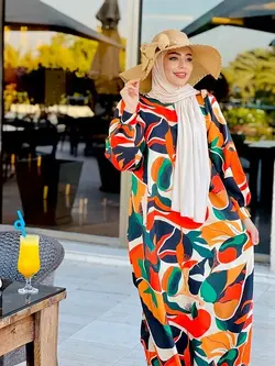 مانتو عبایی کژال نارنجی