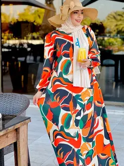 مانتو عبایی کژال نارنجی