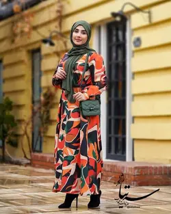 مانتو عبایی کژال نارنجی