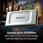 اس اس دی اکسترنال کینگستون مدل XS2000 Portable SSD USB-C3.2 GEN2x2 ظرفیت 2 ترابایت
