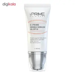 ژل ضد آفتاب بی رنگ پریم SPF 50 مدل C-Prime مناسب برای انواع پوست حجم 40 میلی لیتر