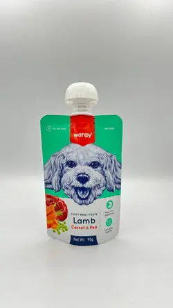 پودینگ سگ ونپی با طعم گوشت بره، هویج و نخود فرنگی – Wanpy