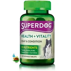 قرص مولتی ویتامین و تقویت کننده پوست و مو سوپر داگ مدل Super Dog Health &amp; Vitality بسته ۶۰ عددی