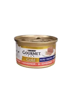 کنسرو گربه گورمت گلد پته با طعم گوشت وزن 85 گرم | Gourmet Gold Pate With Beef