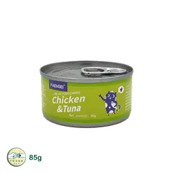 کنسرو گربه فنبی باطعم مرغ و ماهی تن وزن ۸۵ گرمFanby Cat Can Chicken & Tuna Flavor - تاچ پت شاپ