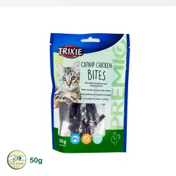 تشویقی گربه تریکسی Catnip & Chicken Bites طعم مرغ و علف گربه وزن 50گرم - تاچ پت شاپ