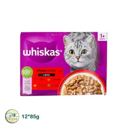 پوچ گربه ویسکاس با طعم گوشت وزن ۸۵گرم ۱۲ عدد - تاچ پت شاپ