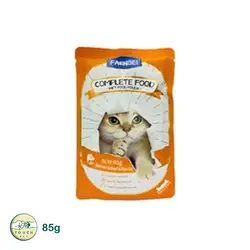 پوچ گربه فنبی با طعم سالمون، بیف و روغن ماهی Faenbei Cat Pouch With Salmon Beef & Fish Oil وزن 85 گرم - تاچ پت شاپ