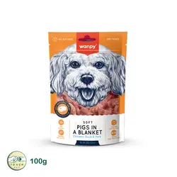 تشویقی سگ ونپی سوسیس خوک پیچیده در بیکن soft pigs in a blanket وزن 100گرم - تاچ پت شاپ