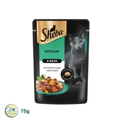 پوچ گربه بالغ شبا Sheba Appetizing Slices With Rabbit in Jelly طعم گوشت خرگوش در ژله وزن 75 گرم - تاچ پت شاپ