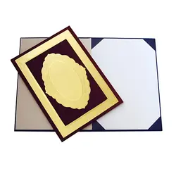 لوح تقدیر مخمل طرح دار طلاکوب - بانک لوازم تحریر ایران