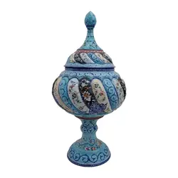 شکلات خوری میناکاری|طرح اسلیمی خطایی|کد SH1022 - ساغر مینا | فروشگاه اینترنتی صنایع دستی