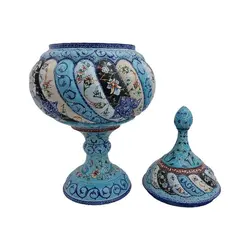 شکلات خوری میناکاری|طرح اسلیمی خطایی|کد SH1022 - ساغر مینا | فروشگاه اینترنتی صنایع دستی