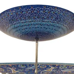 شیرینی خوری میناکاری|مدل 2 طبقه|کد ZP374 - ساغر مینا | فروشگاه اینترنتی صنایع دستی