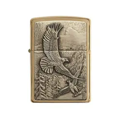 زیپو کد Where Eagles Dare Emblem Brushed Brass 20854