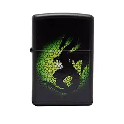 زیپو کد BS Triptych Dragon 3 Black Matte 28135