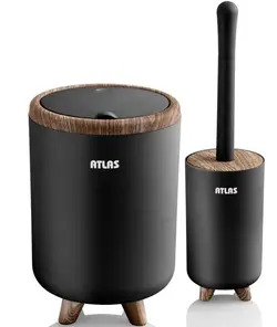 ست سرویس بهداشتی سطل و فرچه پایه دار طرح ماربل اطلس