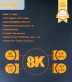 کابل ۳ متری D.NET HDMI ورژن ۲.۱ کیفیت 8K