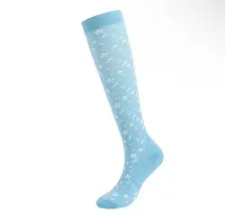 جوراب واریس آبی طرح برگ کد ۱۳۱ - جوراب واریس ترالی