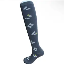 جوراب واریس طرح طوسی سفید کد ۱۲۵ - جوراب واریس ترالی