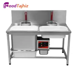 میز بردینگ دو لگن موتوردار سوخاری استیل - فود تجهیز