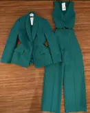 کت و شلوار و جلیغه زنانه سه تیکه جذاب مدل شلوار بگ کالکشن شیک پوشان