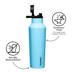 بطری آب سرد و گرم نگهدارنده کورکسیکل آبی آسمانی Corkcicle Series A Sport Canteen, 946 ml santorini